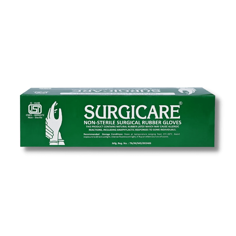 Surgicare Non-Sterile Pre Powdered Surgical Gloves - 6 Pack of 25 Pairs
